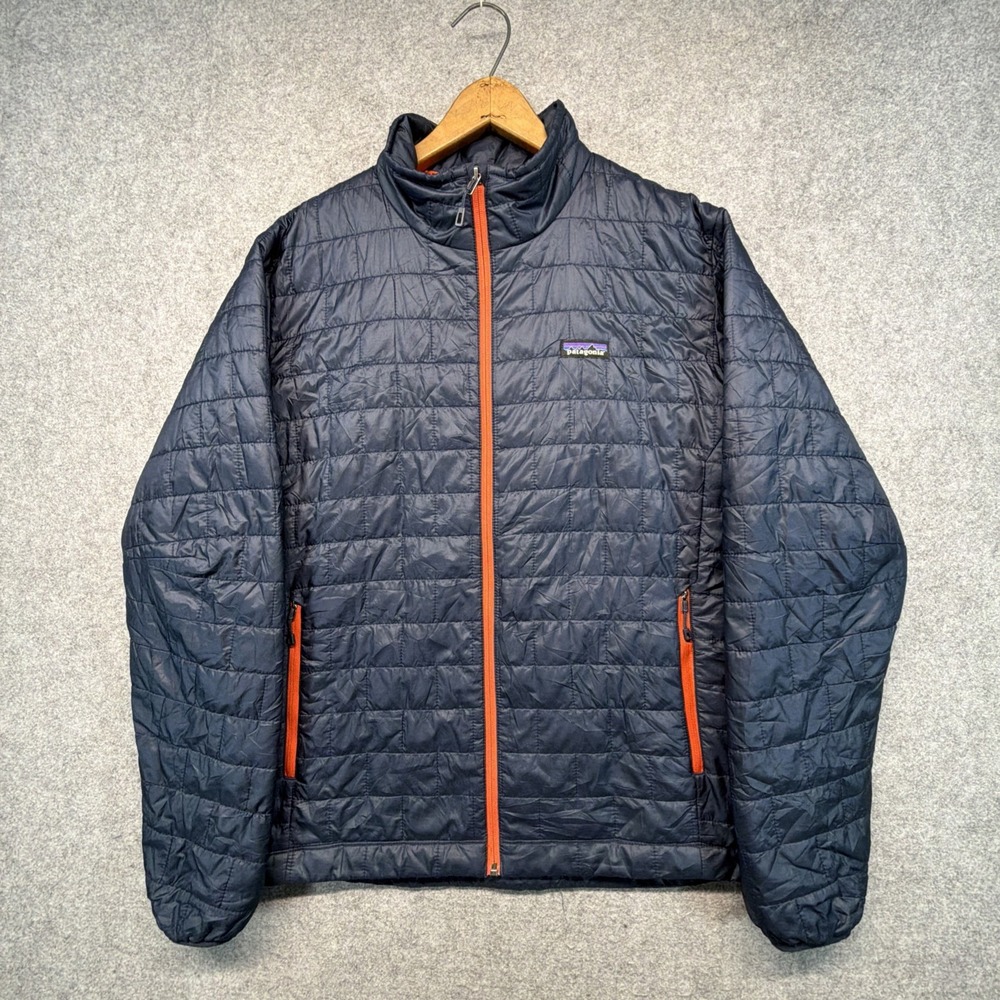 Patagonia Nano Puff Jacket Mens Size Large Blue Quilted Packable Insulated